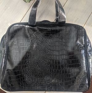 Saks Fifth Avenue black textured tote